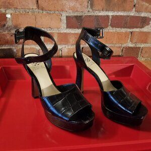 Vince Camuto Black Faux Leather Heels - Never Worn!